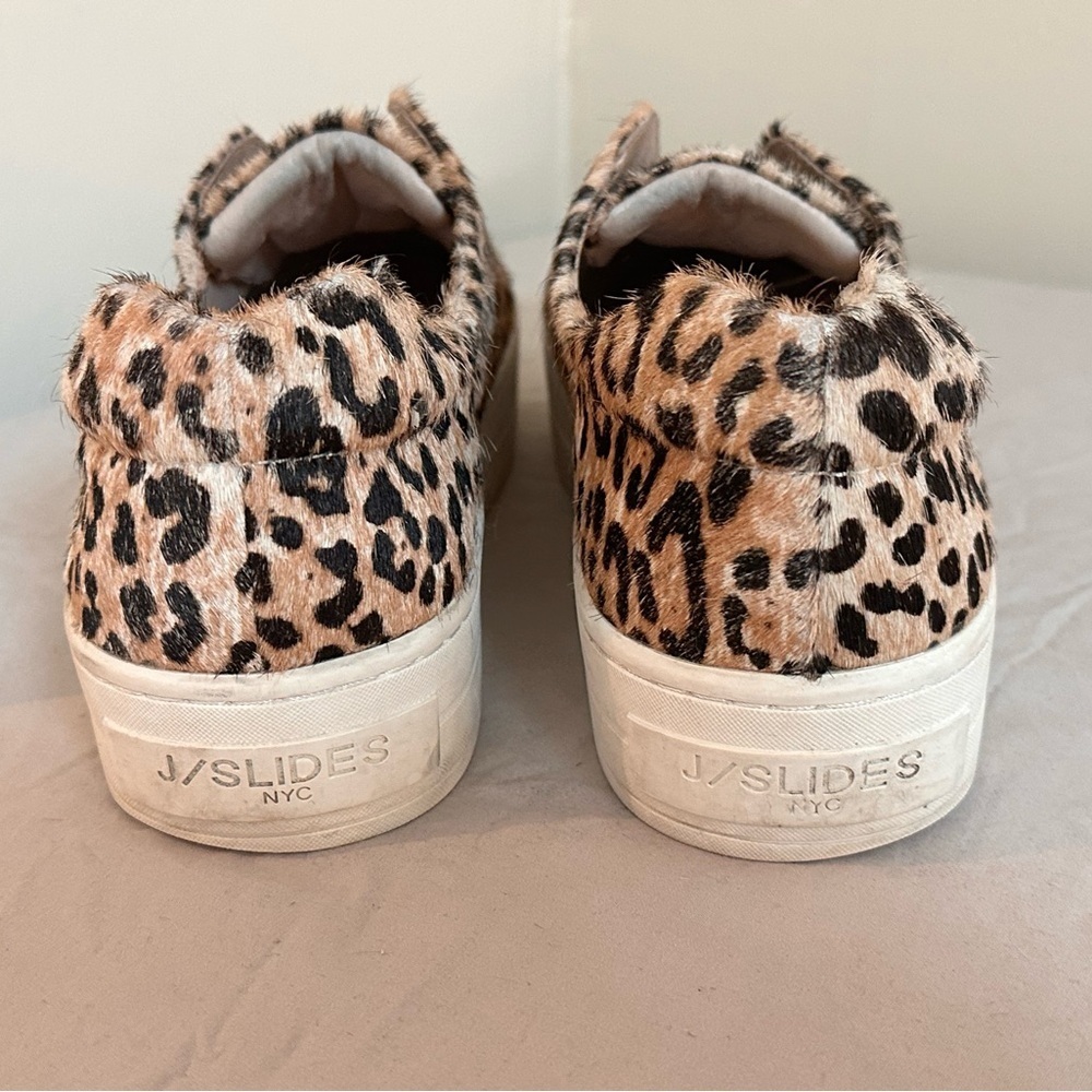 J/Slides NYC Leopard Haircalf Slip-On Sneakers | Platform Sole | Women’s 8.5 - Picture 5 of 10